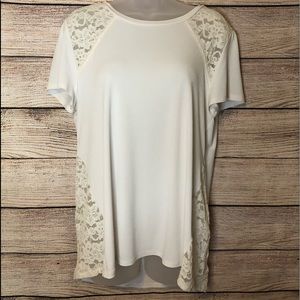 Express Off White Flare Out Blouse